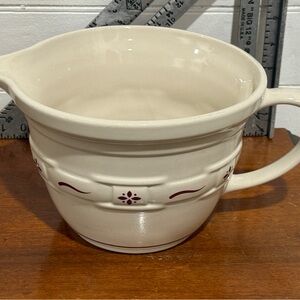 Longaberger Pottery Woven Traditions Heritage Red 2-Quart Batter Bowl